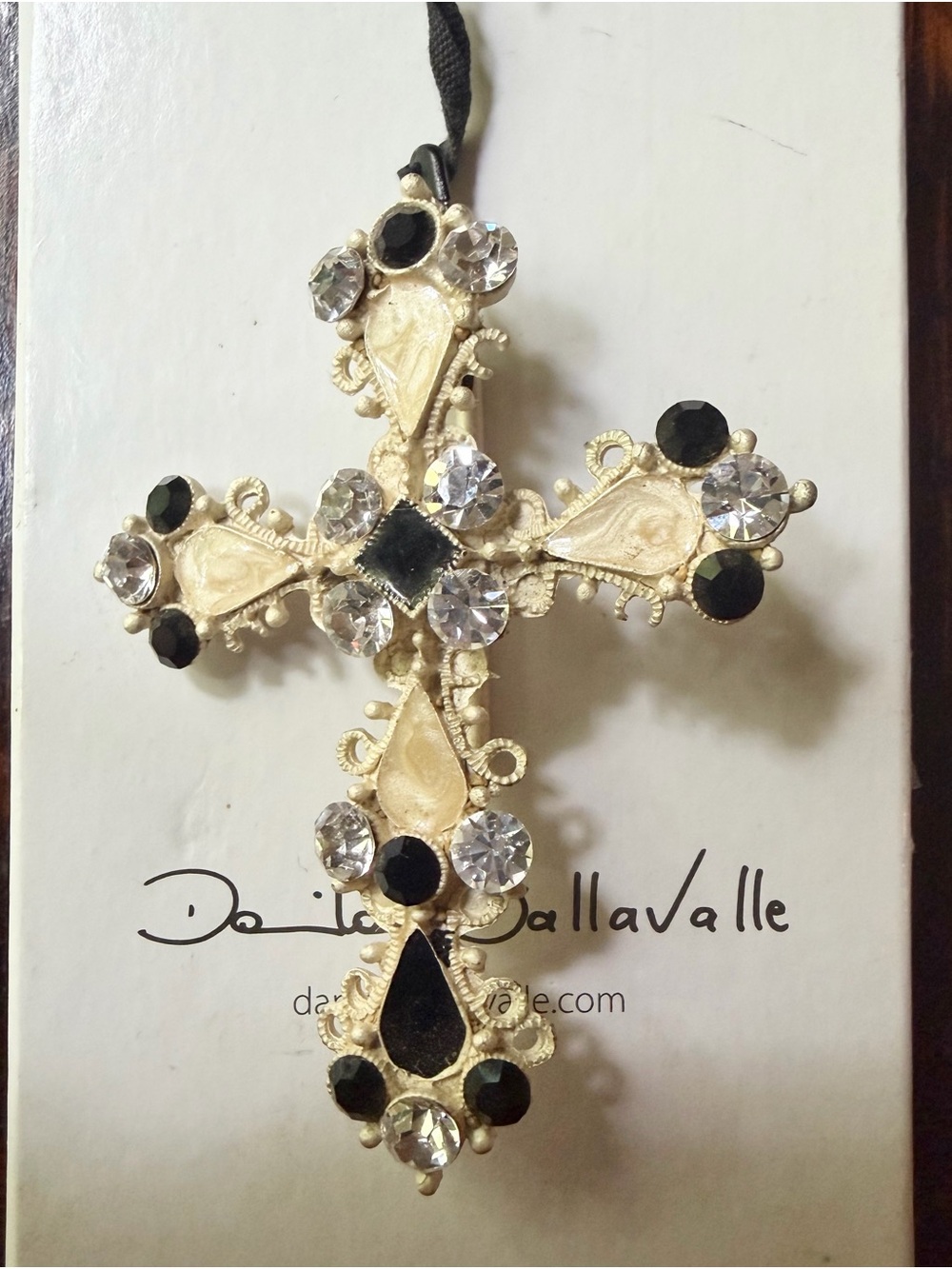 Cross Belt Loop with Black and Clear Rhinestones